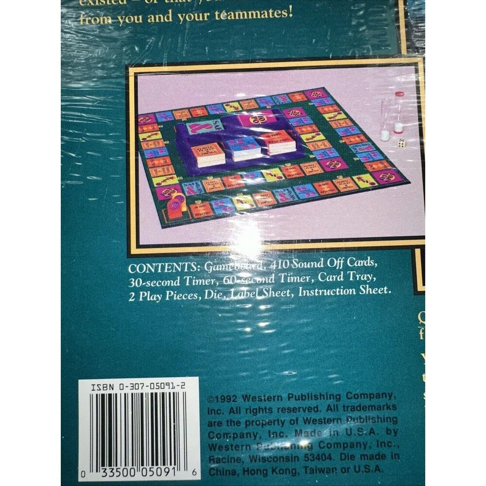 Vintage Western Publishing Company Board Game 1992 Sound Off Team Game Charades